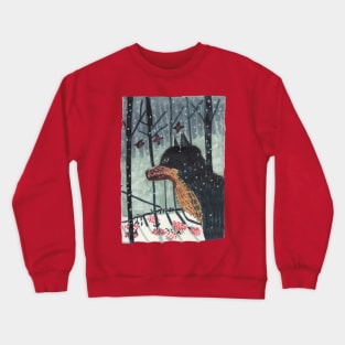 Wolf in Snowy Forest Crewneck Sweatshirt